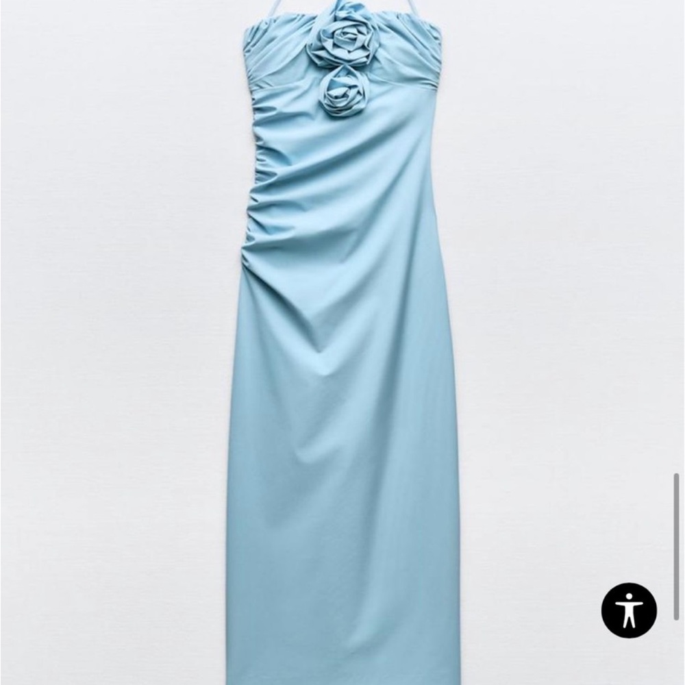 Raised Flower sky blue dress